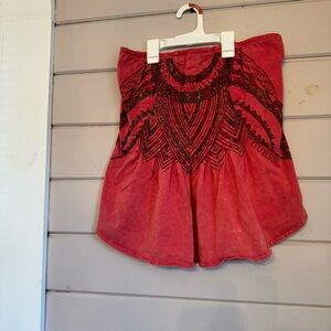 Vintage Y2K Guess Womens Studded Boho Red Tube Top